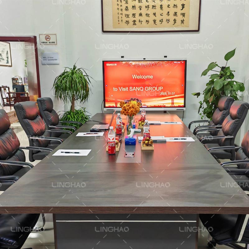 Customer from Côte d'Ivoire reviewing HZS120 concrete batching plant under production at SanqGroup factory