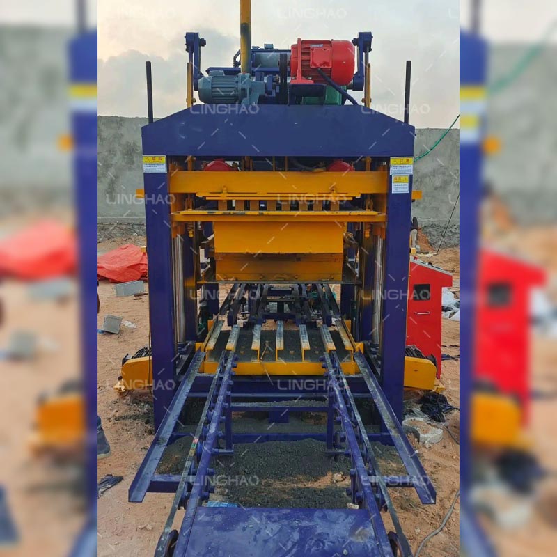 Brick making machine and HZS60 control system undergoing final commissioning with Somali technical team