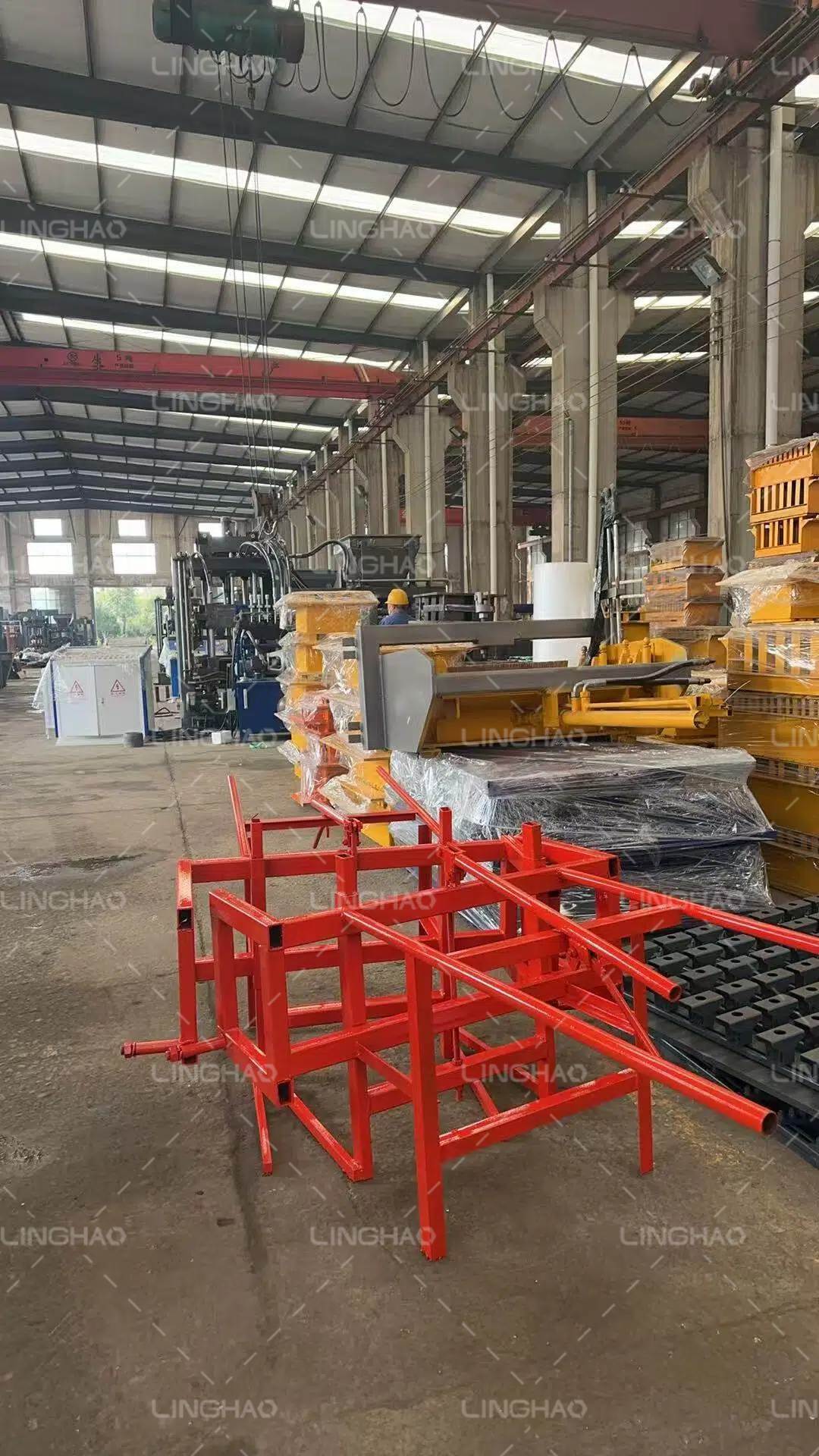 QTJ4-40 brick machine being packed into a custom-designed wooden crate for LCL shipping to Kenya