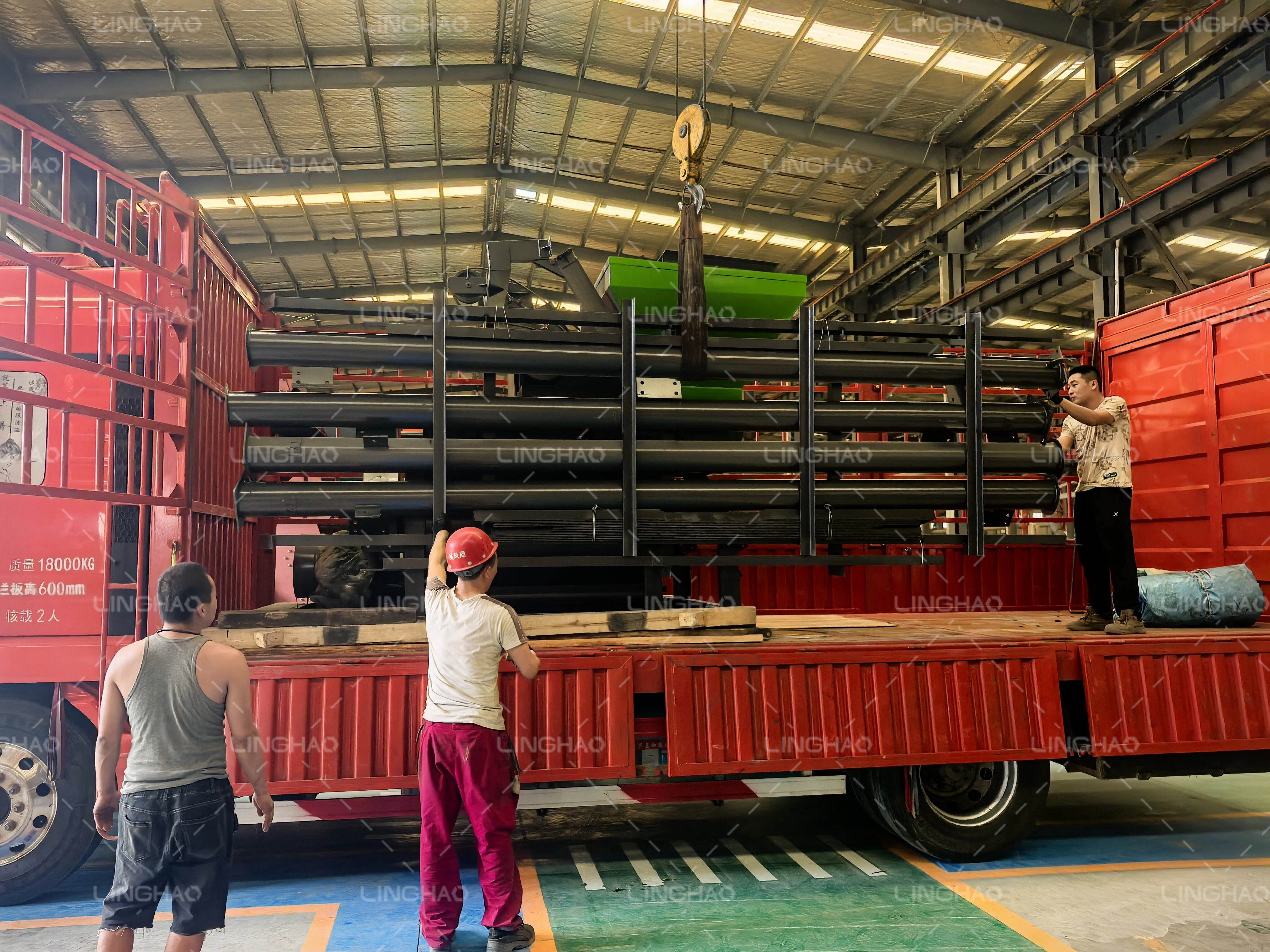 HZS25 concrete mixing plant fully assembled at Sanqi Machinery factory, ready for shipment to Russia