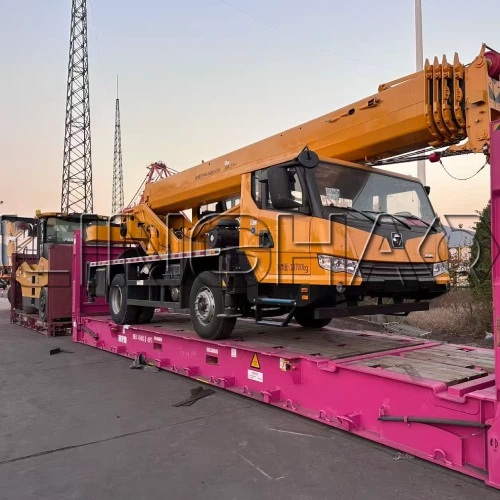 SANQGROUP 12-ton truck crane operating at Apia Port, Samoa—lifting cargo with 34.1m fully extended boom