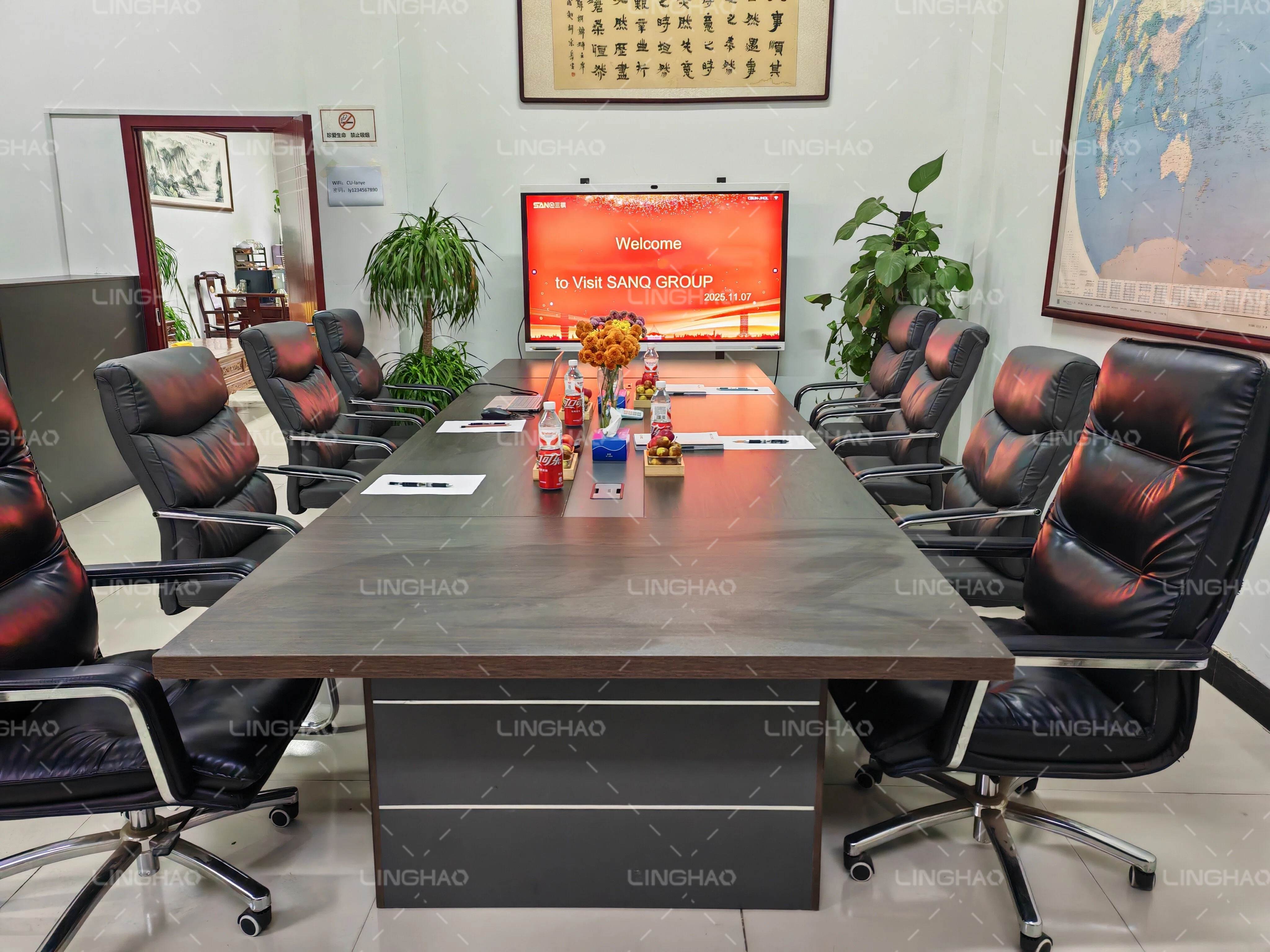 Customer from Côte d'Ivoire reviewing HZS120 concrete batching plant under production at SanqGroup factory